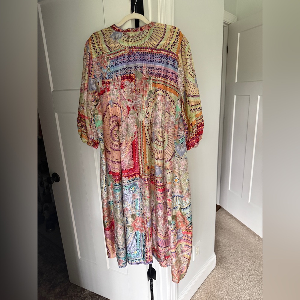Johnny Was GARDEN MOSAIC TILE BRITTA DRESS silk long Sleeve maxi - Picture 7 of 7